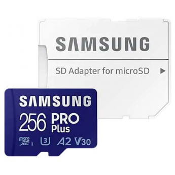 Карта памяти SAMSUNG Micro SDXC 256Гб PRO Plus 256 синяя