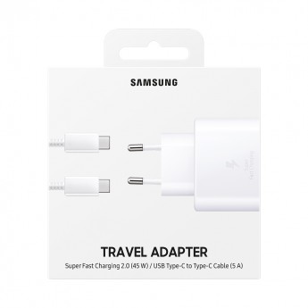 Сетевое зарядное устройство SAMSUNG 45 Вт type-c - type-c 1xUSB Type-C 5 А белый