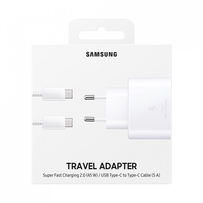 Сетевое зарядное устройство SAMSUNG 45 Вт type-c - type-c 1xUSB Type-C 5 А белый 282