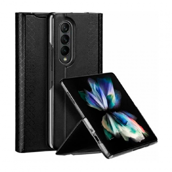 Пластиковая накладка Dux Ducis Bril для SAMSUNG Galaxy Z Fold 3 экокожа черная