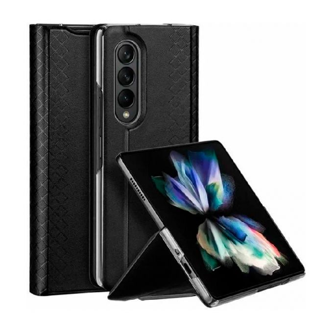 Пластиковая накладка Dux Ducis Bril для SAMSUNG Galaxy Z Fold 3 экокожа черная 5040018