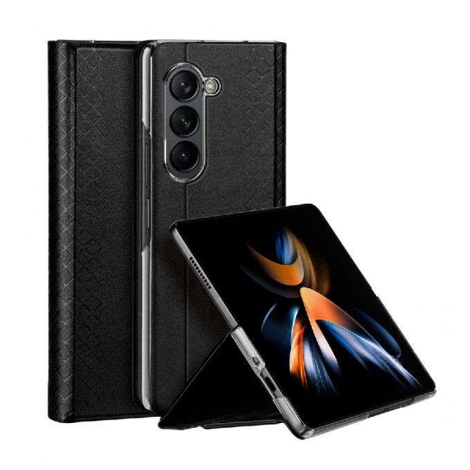 Чехол книжка Dux Ducis Bril series для SAMSUNG Galaxy Z Fold 5 под кожу черный 5042818