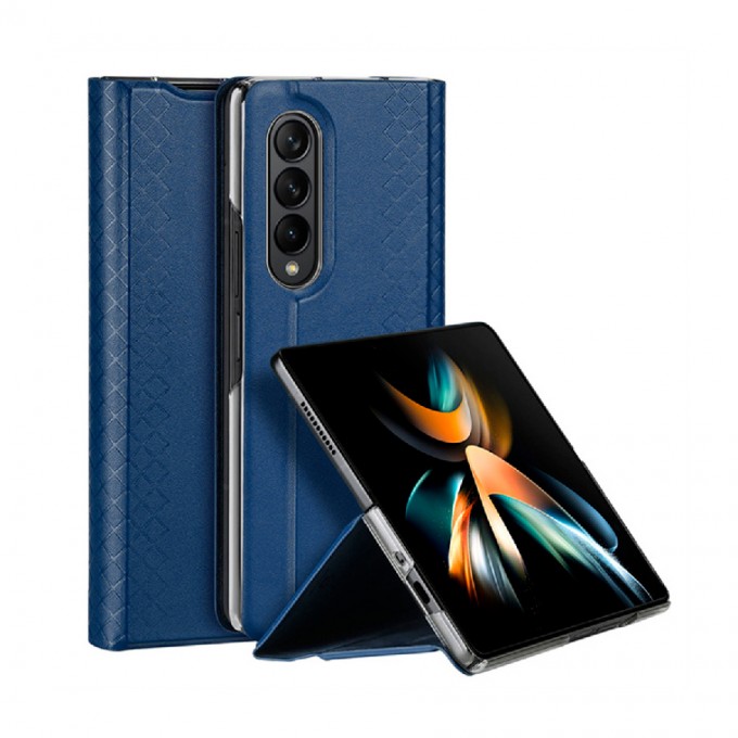 Чехол книжка Dux Ducis Bril series для SAMSUNG Galaxy Z Fold 5 под кожу темно-синий 5042819