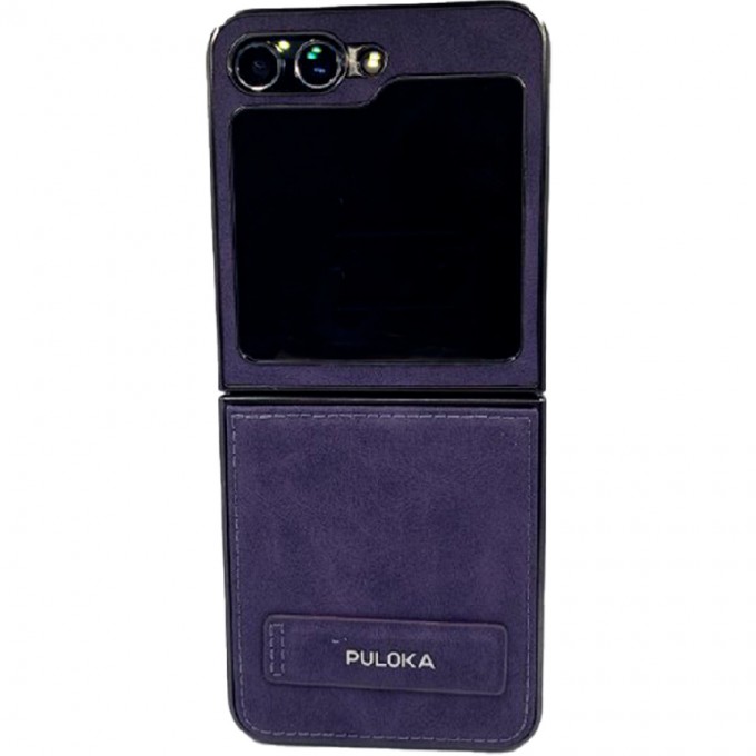 Пластиковая накладка PULOKA Classic для SAMSUNG Galaxy Z Flip5 под кожу фиолетовая 5045009