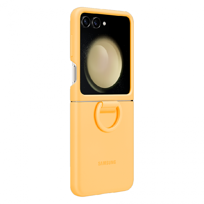 Чехол для SAMSUNG Galaxy Flip 5 Silicone Case with Ring Apricot (желтый) 5048952