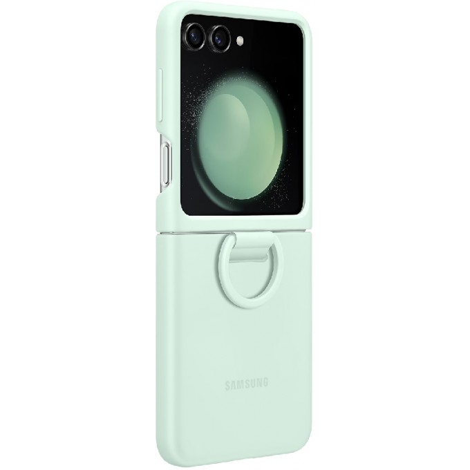 Чехол для SAMSUNG Galaxy Flip 5 Silicone Case with Ring Ocean Green (мятный) EAC 5049765