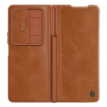 Кожаный чехол-книжка Nillkin Leather Qin Pro для SAMSUNG Galaxy Z Fold 4 (коричневый)