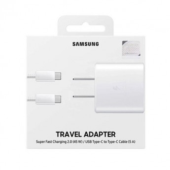 Сетевое зарядное устройство SAMSUNG 45 Вт + провод 1xUSB Type-C 5 А белый