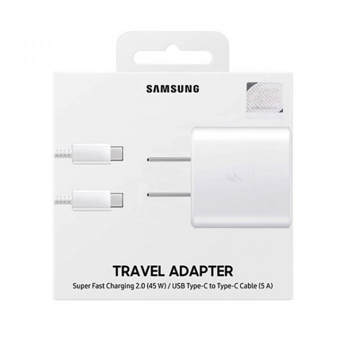 Сетевое зарядное устройство SAMSUNG 45 Вт + провод 1xUSB Type-C 5 А белый 600215329150