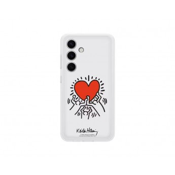 Чехол SAMSUNG Flipsuit Case S24 белый (принт Keith Haring)