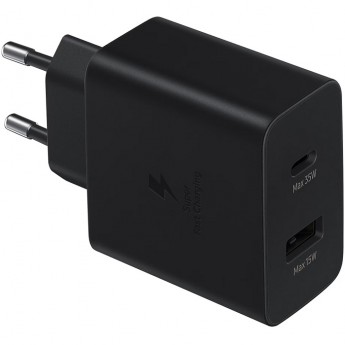 Сетевое зарядное устройство SAMSUNG 35W 1x USB Type A, 1xUSB Type-C 3 А черный