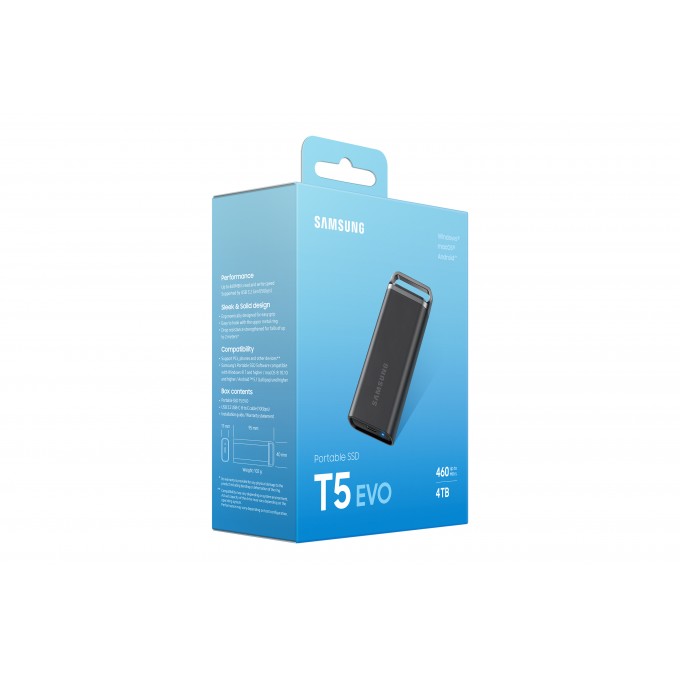 Внешний диск SSD SAMSUNG SSD T5 Evo 4TB USB 3.2 Gen 1 Black MU-PH4T0S/WW