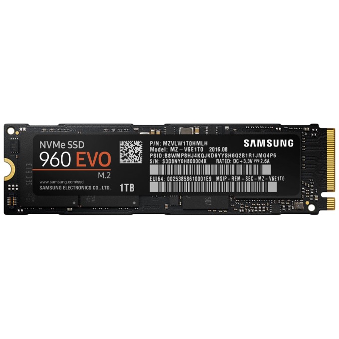 SSD накопитель SAMSUNG 960 EVO M.2 2280 1 ТБ () MZ-V6E1T0BW