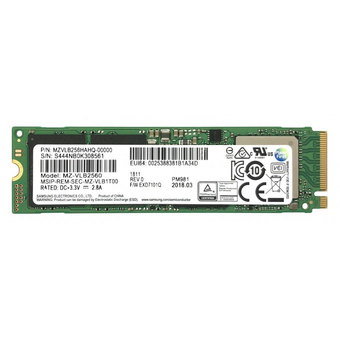 SSD накопитель SAMSUNG PM981 M.2 2280 256 ГБ MZ-VLB256HBHQ